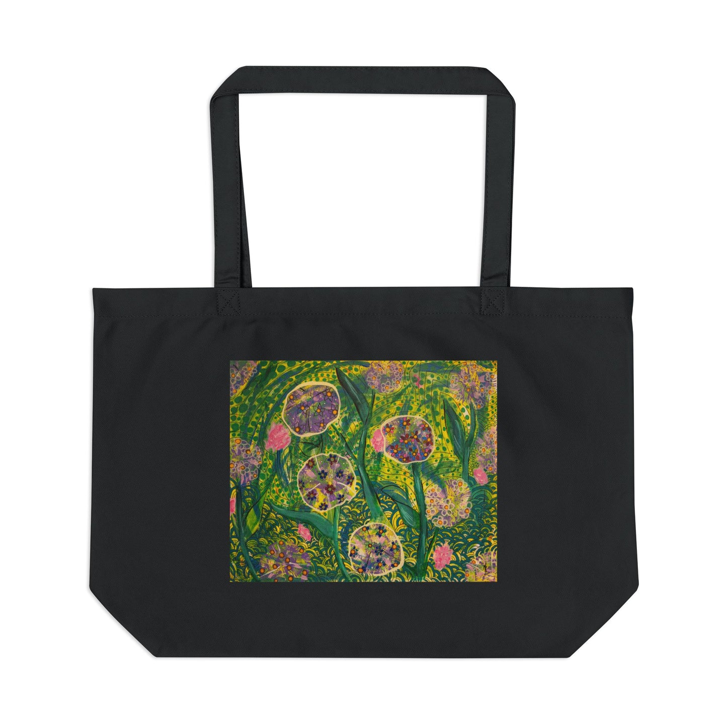 The "Wild & Free" Large Eco Tote Bag - Vibrant Botanical Art Print Tote Bag