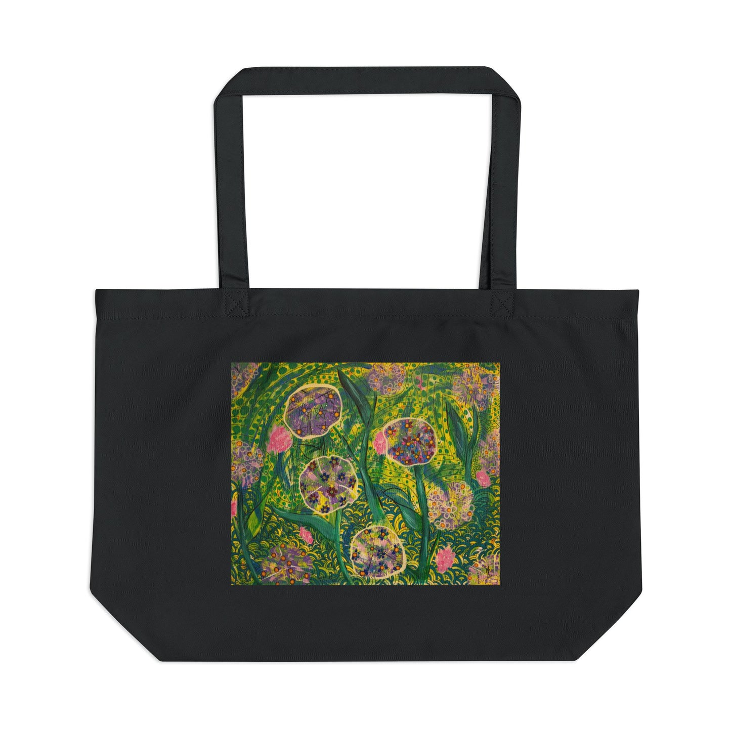 The "Wild & Free" Large Eco Tote Bag - Vibrant Botanical Art Print Tote Bag