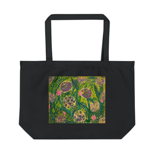 The "Wild & Free" Large Eco Tote Bag - Vibrant Botanical Art Print Tote Bag